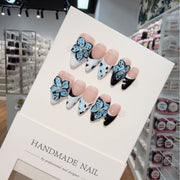 365nails: "Midnight Bloom" – 3D Butterfly Handmade Stiletto Nails