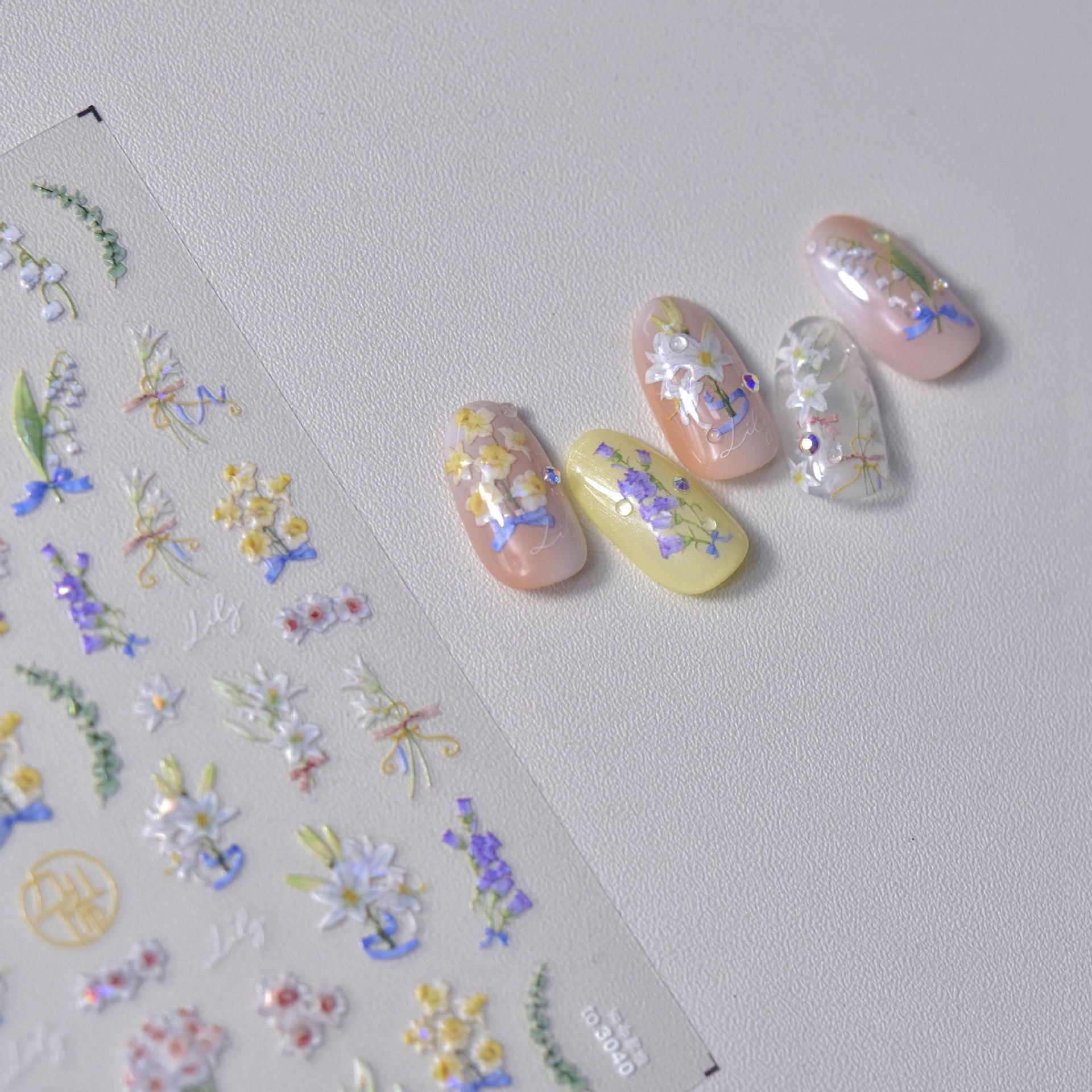 365nails: "Vintage Lily and Mixed Floral" – nail art stickers
