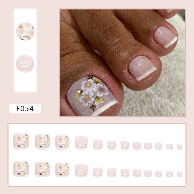 Simple yellow jasmine flower Press-on toenails fake nail pure desire French cute Press-on toenails nail special ｜365nails