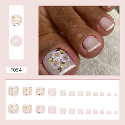 Simple yellow jasmine flower Press-on toenails fake nail pure desire French cute Press-on toenails nail special ｜365nails