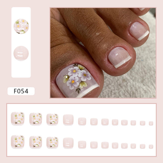 Simple yellow jasmine flower Press-on toenails fake nail pure desire French cute Press-on toenails nail special ｜365nails