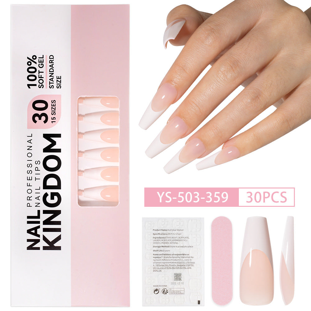 Nail tips French press on nails, simple long ladder manicure removable fake nails 120 pieces, prefabricated nail wholesale