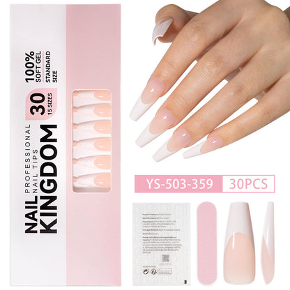 Nail tips French press on nails, simple long ladder manicure removable fake nails 120 pieces, prefabricated nail wholesale