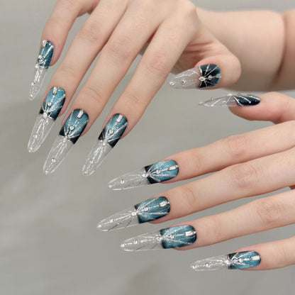 dark Melbourne cat eye handmade nails removable fake nails | 365nails