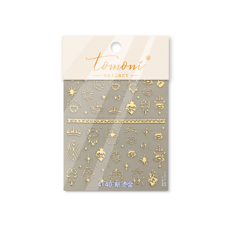 Rose Gold Sacred Symbols: "Mystic Boho Charm" – 5D Embossed Nail Sticker