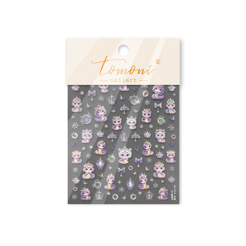 365nails: "Cute Auspicious Snake" – nail art stickers