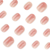 Simple blush smudge mini square press-on nails