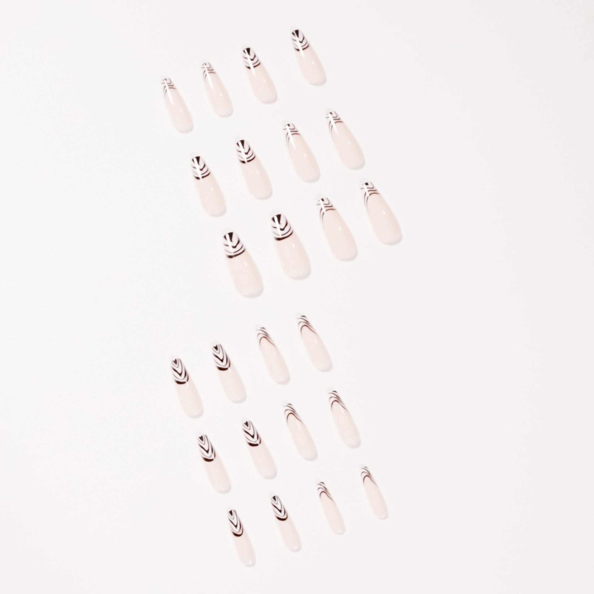 黑白圖案法式成品穿戴甲 指甲片｜365nails