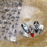 365nails: "Chrome Hearts Gothic Cross Skull" – Nail Art Stickers