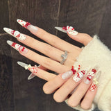 Kawaii Sanrio Hello Kitty Red Plaid 3D Bow Extra Long Press-On Nails