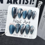 Simple high-grade velvet cat eye press-on nails irregular metal shape  handmade manicure press-on nails sticker｜365nails