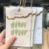 Elegant Gold Wave Nail Display Card for Press-On Nails