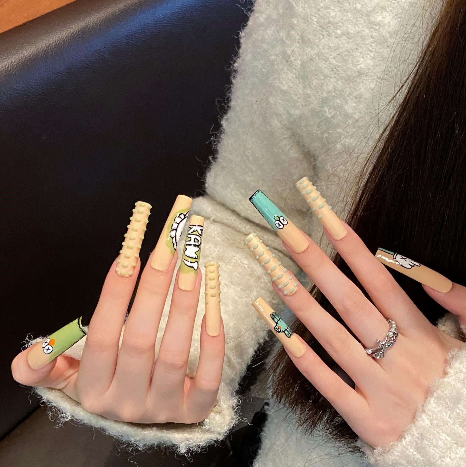 Pure handmade press on nails   nail art fake nails beauty | 365nails