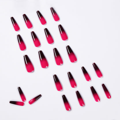 long ballet berry purple black gradual change s wear nail art finished  nail art patch removable｜365nails