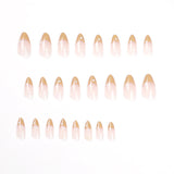 Unhas postiças de pressão com atacado de estrela francesa amarela｜365 unhas