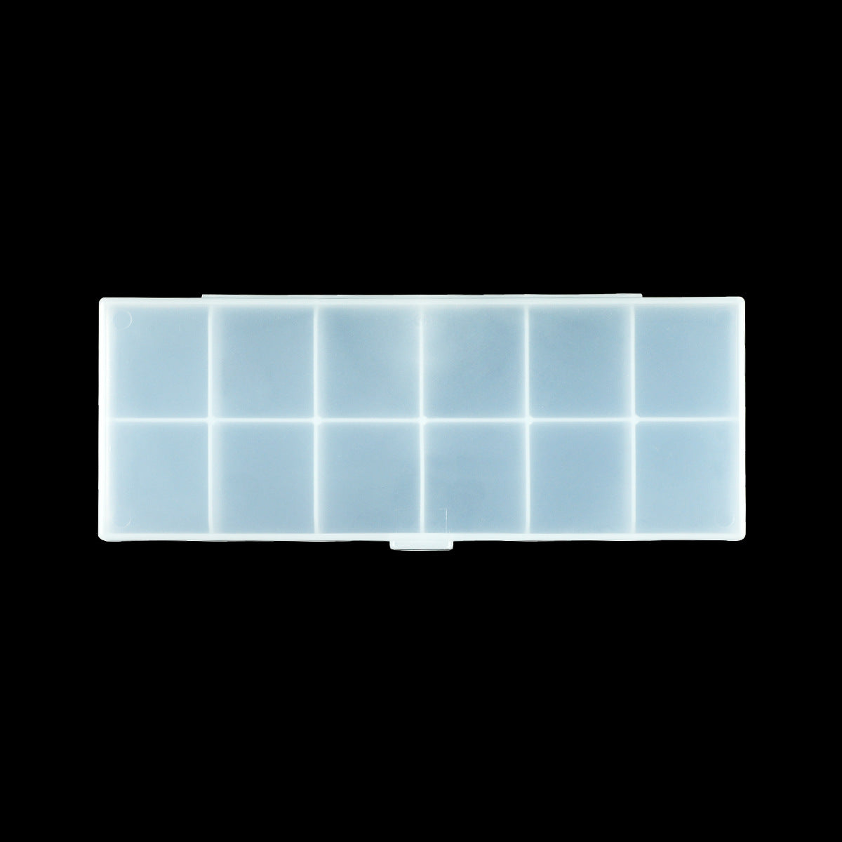 Caja de almacenamiento transparente mate simple con 12 rejillas para uñas | 365nails