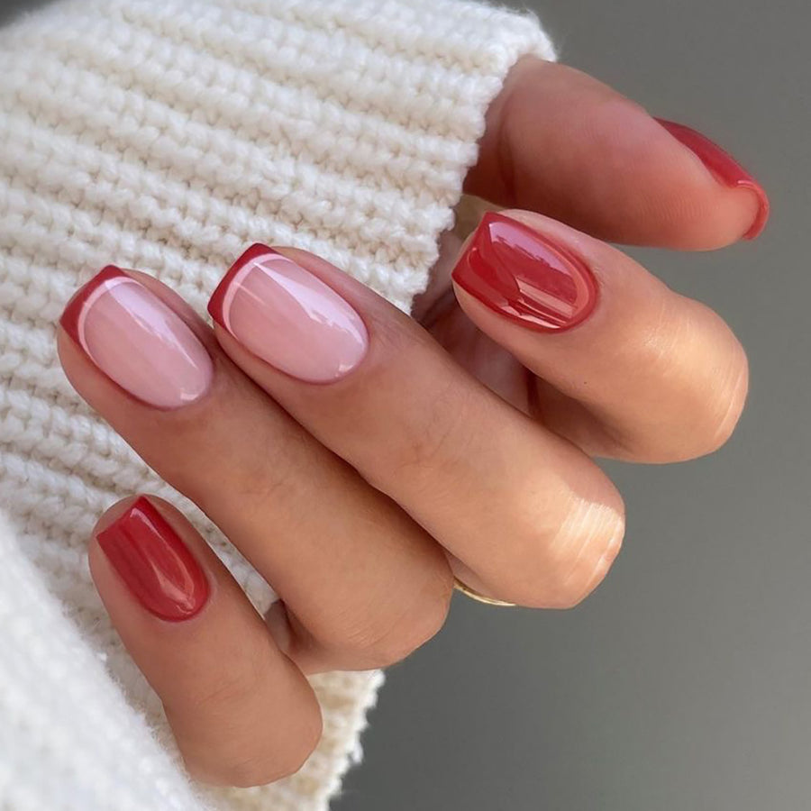 Yiwu nail art wearing nail piece solid color burgundy nail art fake nail short wearable nail sticker wholesale
