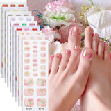 Semi-Cured Gel Nail Strips Fresh Floral 3D Foil Glossy Design (MOQ=3)