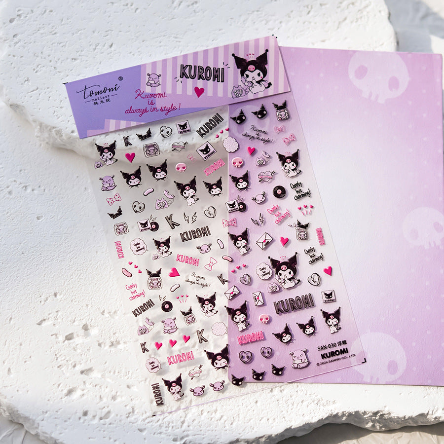 365nails: "Kuromi Iconic Black & Pink" – Nail Art Stickers