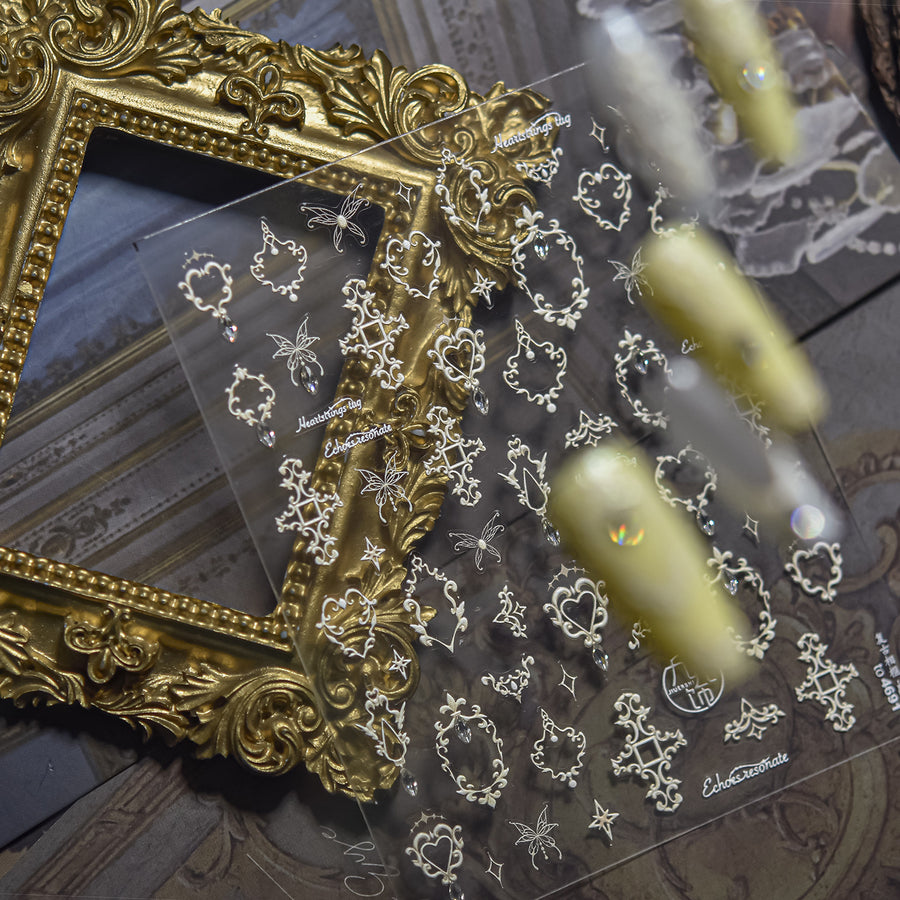 Vintage Ornate Frame: "Royal Crystal" – 5D Crystal Diamond Nail Sticker