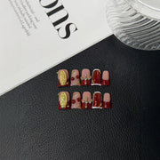 365nails: "Ruby Crown" – 3D 크리스탈 수제 아몬드형 네일