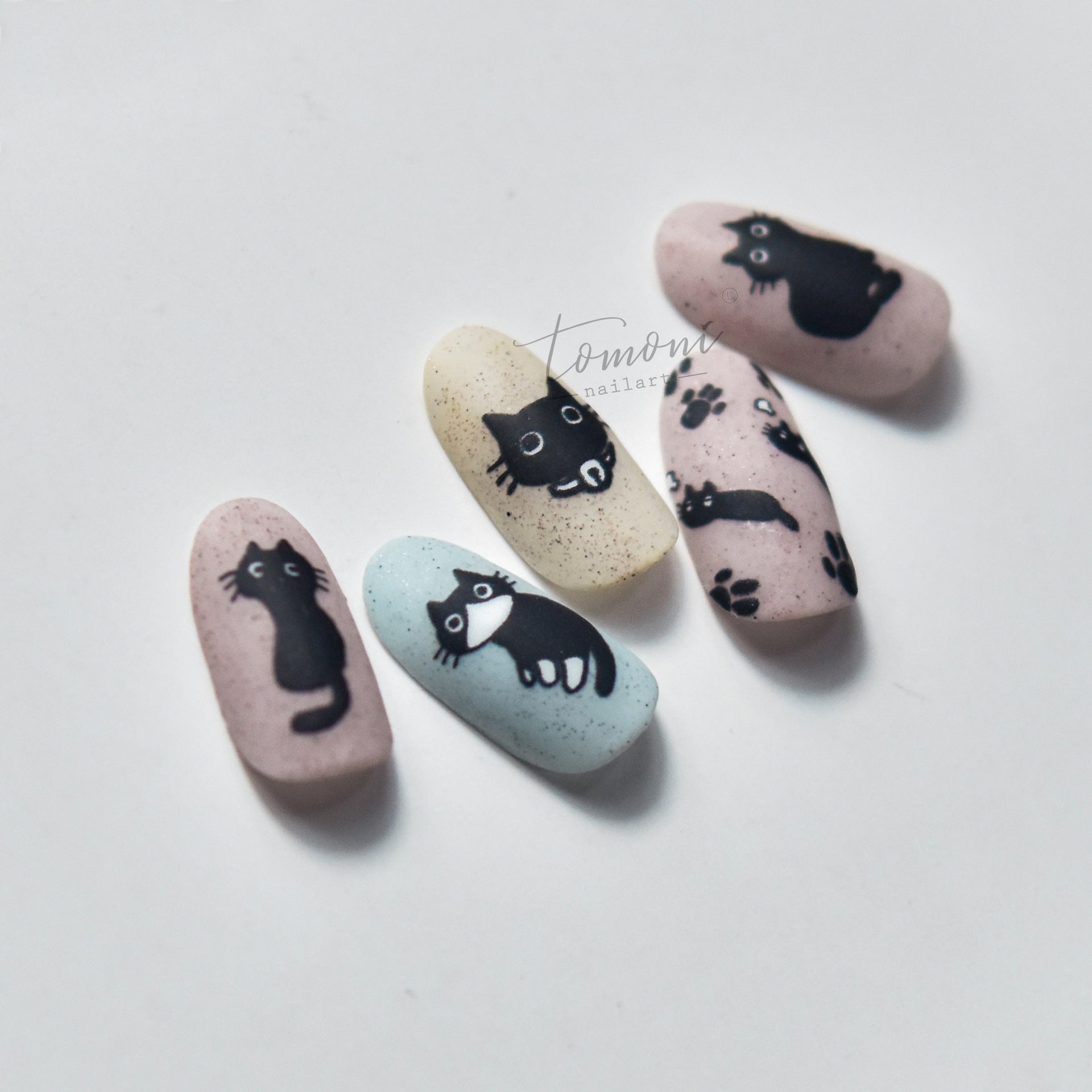 黑貓咖啡館 — 可愛黑白系美甲組