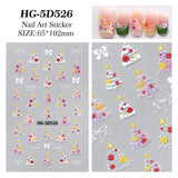 Original Christmas tree manicure sticker 5D relief three-dimensional happy Christmas elements DIY nail sticker HG model