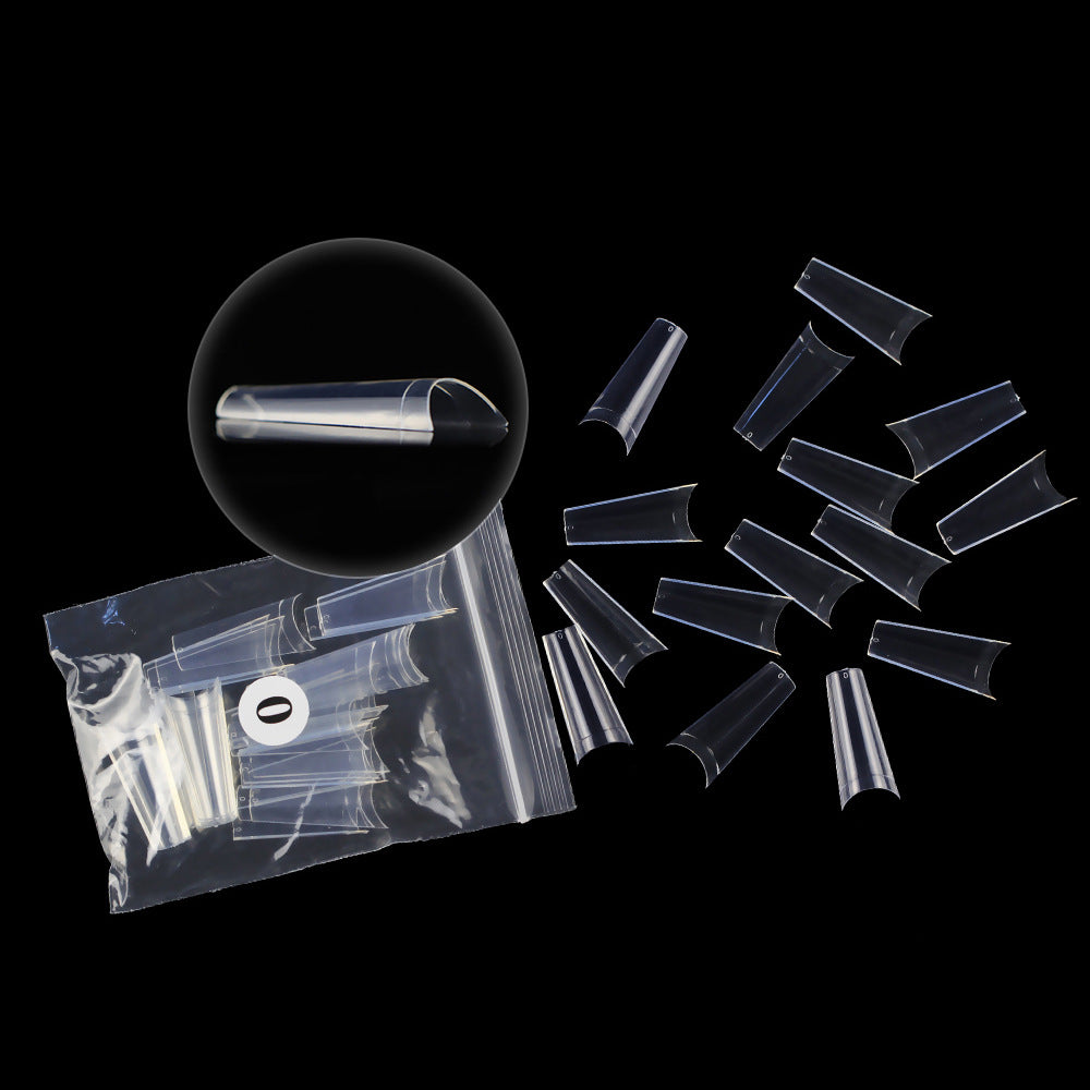 Nail Tips Nail piece  XL denim nail 500 pieces in a box, extended transparent fake nail half sticker, light sticker trapezoidal nail piece