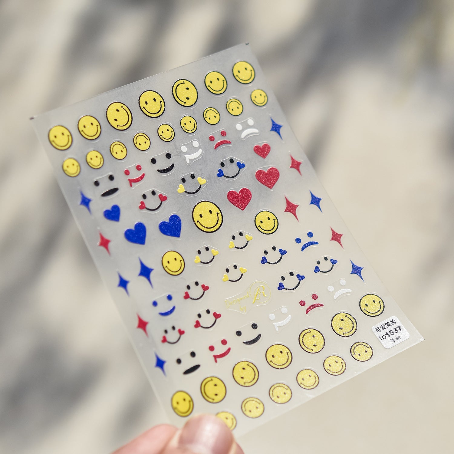 Rainbow Smiley Collection: "Happy Day" – 3D Embossed Nail Sticker
