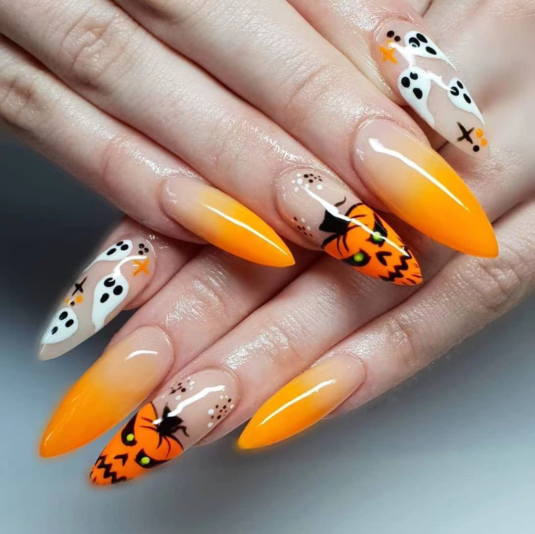 萬聖節尖形系列 穿戴甲／甲片 完成品 美甲｜365nails