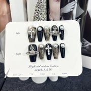 365nails: 「暗黑軌道」—長款棺材形手工製穿戴甲
