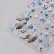 365nails : « Holographic Crystal Blue Flower » – Autocollants pour ongles