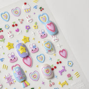 365nails: "Y2K Rainbow Flower Smile Face" – nail art stickers