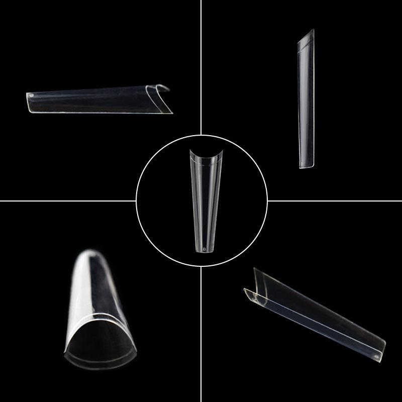 Nail Tips Explosive nail pads 504 pcs bag boxed extended flat head transparent patch manicure XXL semi-sticker denim fake nails wholesale