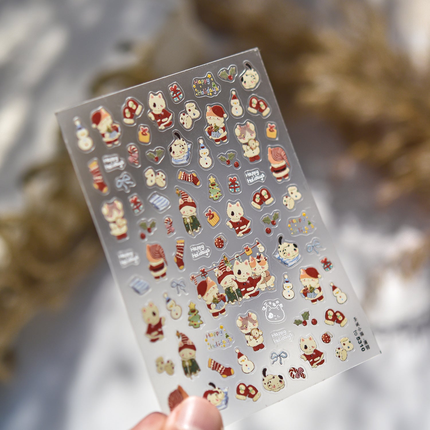 365nails: "Christmas cat & dog" – Nail Art Stickers