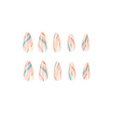 Parche para uñas al por mayor, pieza de uña ondulada multicolor simple, pieza de uña a presión, pieza de uña removible al por mayor｜365nails