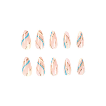 Nail patch wholesale simple multi-color wave nail piece nail Press on nails piece wholesale removable nail｜365nails