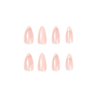 Wearable manicure Wearable manicure Wholesale, French pink love nail sticker Removable nail piece nail piece｜365nails