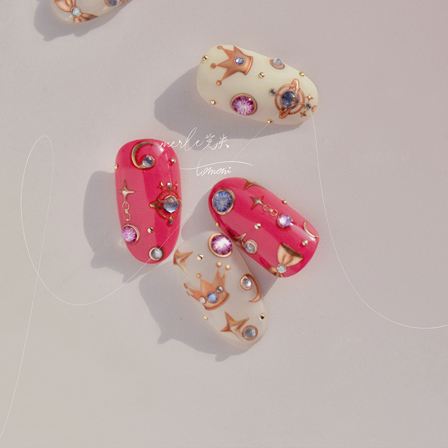 365nails: 果凍金色皇冠與魔法棒 – 美甲貼紙