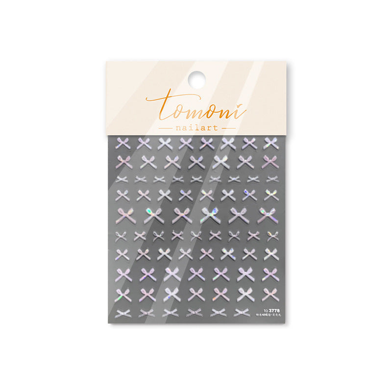 Monochrome Bow: "Black & White" – 3D Nail Sticker