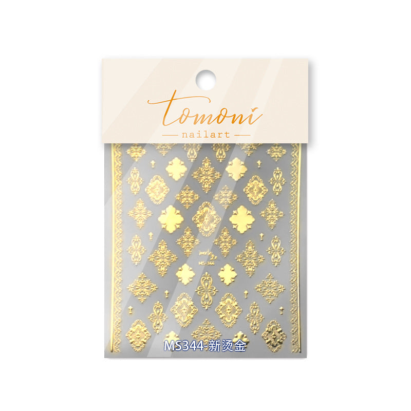 Silver Baroque Emboss – Vintage Elegant Nail Art Stickers
