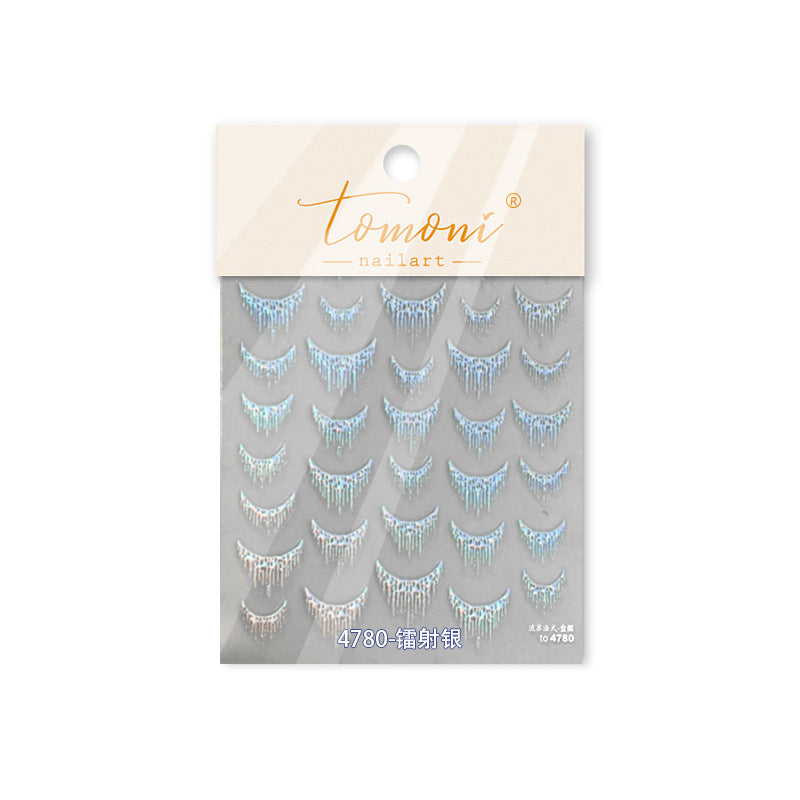 Franja Tassel Holográfica: "Franja Tassel Prata Laser" – Adesivo de Unha 5D Relevo