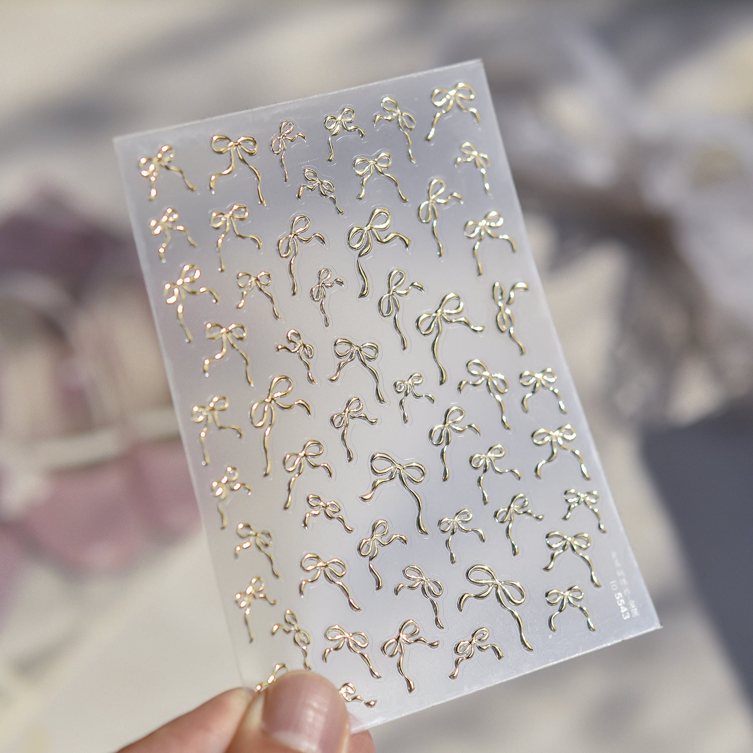 Red Bow Collection: "Gilded Red Bow" – 3D Embossed Nail Sticker