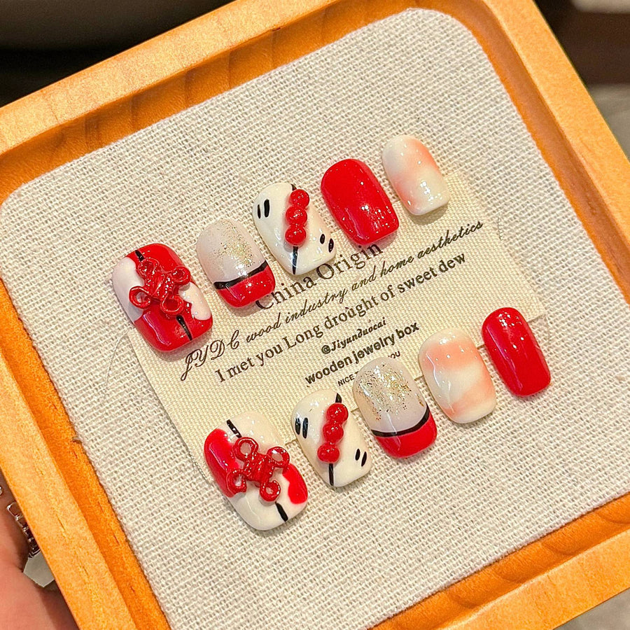 365nails: "Lunar Blossom" – 3D Floral Handmade Medium Almond Nails