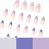 Taro roxo simples francês imprensa em unhas arte pedaço de unha atacado pedaço de unha, pressione em unhas produto acabado pressione em unhas pedaço de unha｜365nails