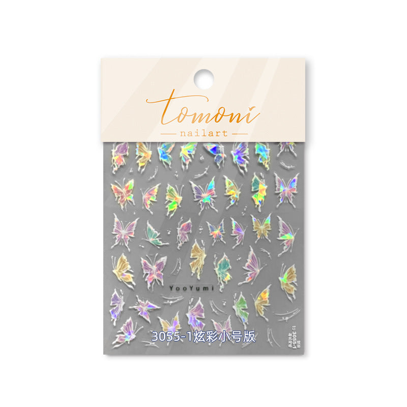 365nails 全息銀色蝴蝶 美甲貼紙