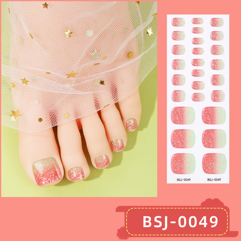 Semi-Cured Gel Nail Strips Toe Nails Four-Point Star Glossy Set (MOQ=3)
