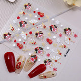 Bronzing Snowflake Lucky Bag Nail Art Sticker 5D Embossed Three-dimensional Snowball Snowflake DIY Nail Sticker Jewelry SL