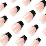 Nail art pieces Nail art finished wear nail, French black edge nail art finished fake nail  wear nail fake nail pieces｜365nails
