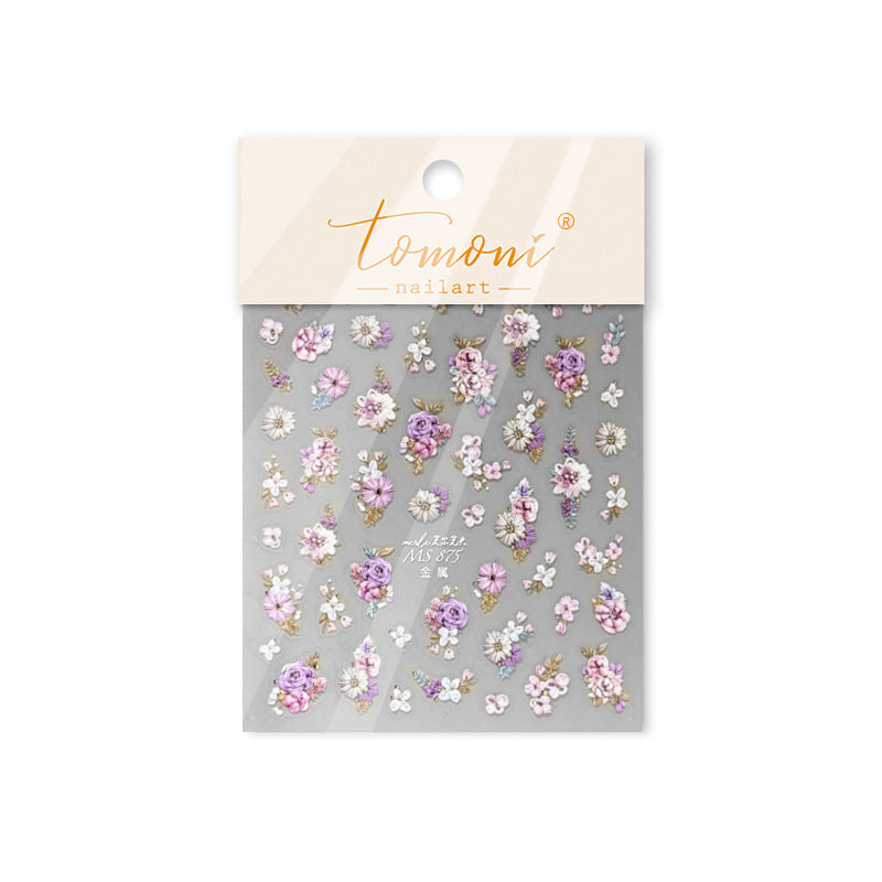 Vintage Floral Bouquet – Elegant Bridal Nail Art Stickers
